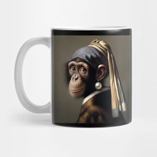 Wildlife Conservation - Pearl Earring Chimpanzee Meme Mug